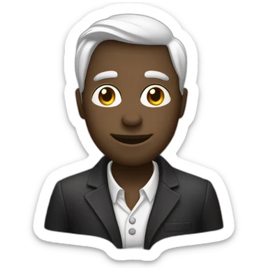 Un noir qui fait coucou a un blanc sticker