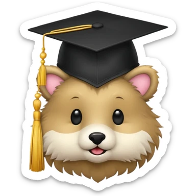 Graduation Cap in animal sticker
