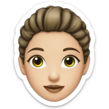 girl with green eyes, with bun and brunette hair sticker