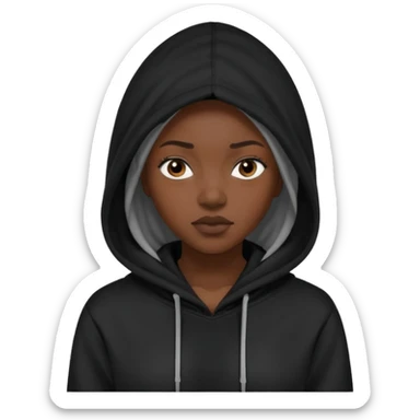 Hooded Street Walker black woman  sticker