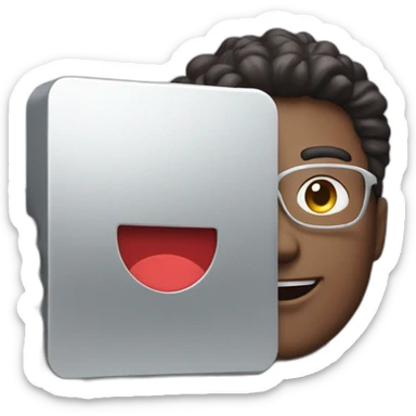 A man being happy holding youtube silver play button sticker