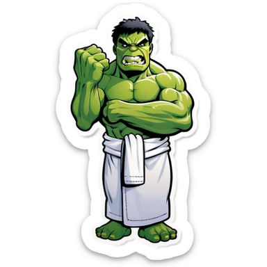 Hulk in a towel sticker