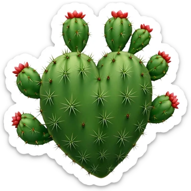 Cactus heart with thorns sticker