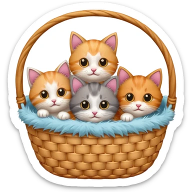 Basket of kittens sticker