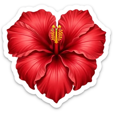 Hibiscus heart sticker
