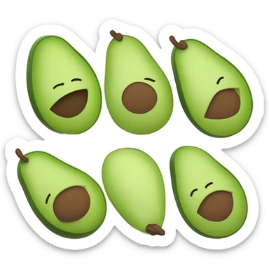 Generate a sleeping avocado emoji with a nightcap, symbolizing good sleep for proper nutrition. sticker