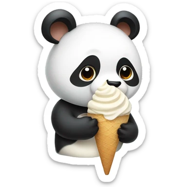 Panda eating ice cream sticker