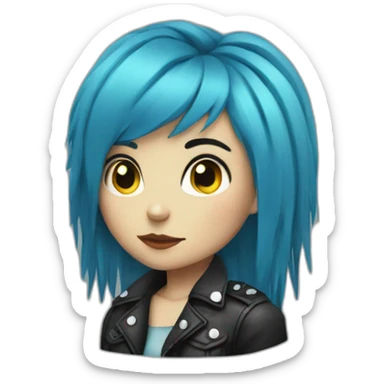 Blue hair punk girl sticker