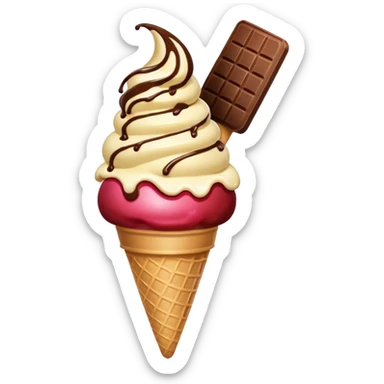An ice cream eating ice cream sticker