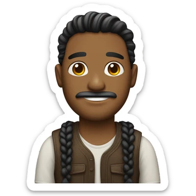 Hombre con trenzas cortas sticker