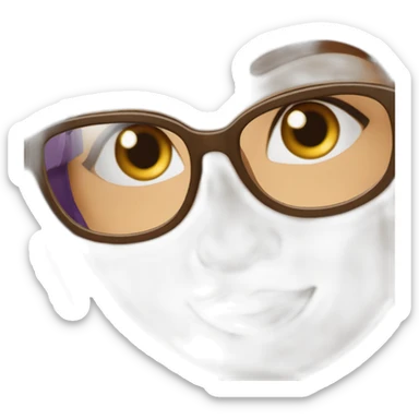 une ado marocaine musulamane portant le hijab avec des lunettes et un grain de beauté au dessus du sourcil gauche sticker