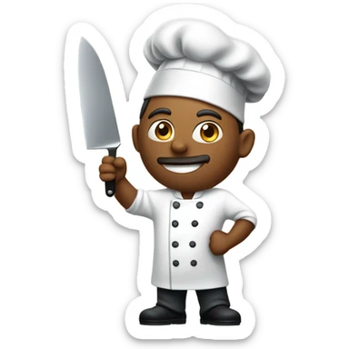 Chef with knife sticker