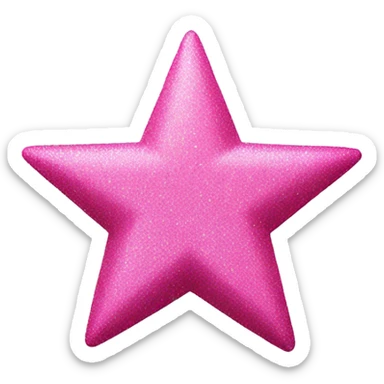 pink star with glitter and in the sky sticker