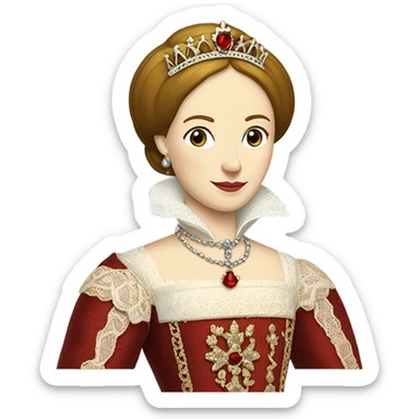 Mary Tudor I Queen detailed white and red sticker