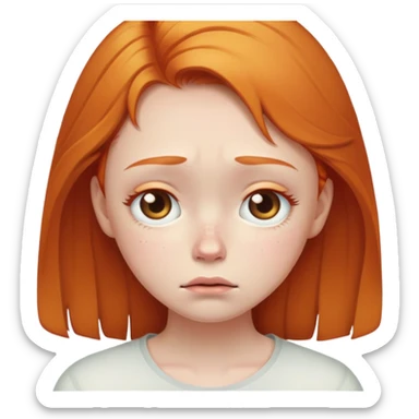 Ginger girl getting left behind yellow crying sticker