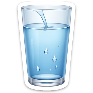 glass of water with drops isolated on white background sticker