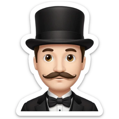 Fancy man with top hat and mustache sticker
