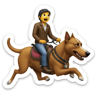 people riding dog sticker