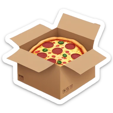 Pizza in a pizza box sticker