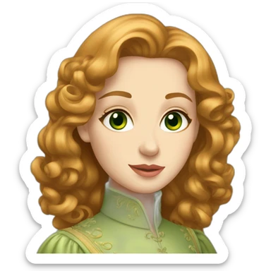 Russian royal family, anastasia with ginger medium hair, green eyes sticker