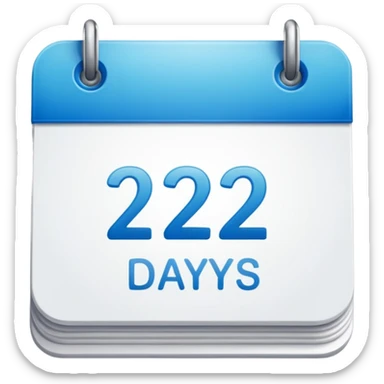 calendar page with the words '2 days' sticker