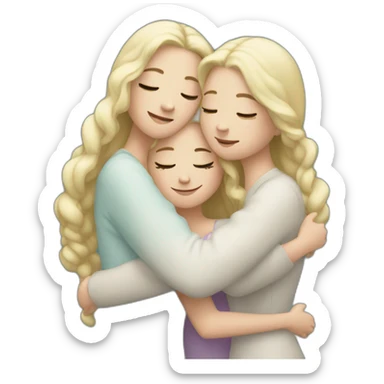Three white sisters hugging sticker