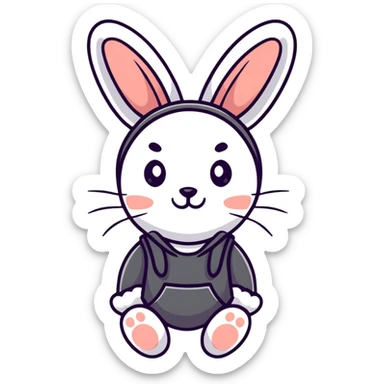 Me wearing bunny ears sticker
