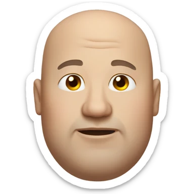 fat bald man sticker