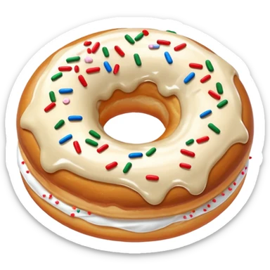 Cream donut sticker