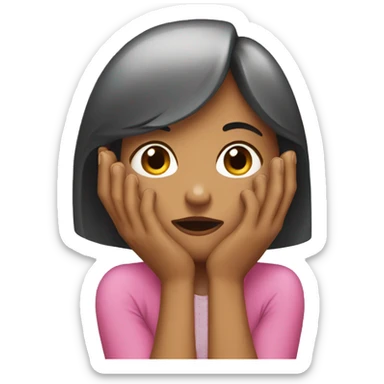 Girl hiding with her hands  sticker