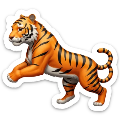 Tiger running in profile sticker