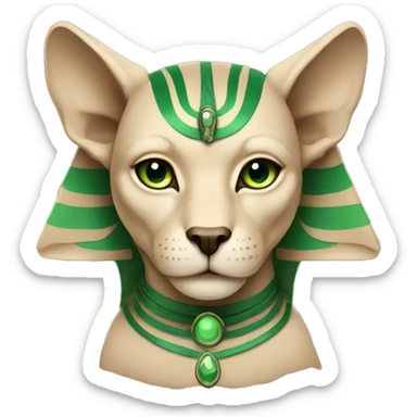 beige sphinx with a green eyes  sticker