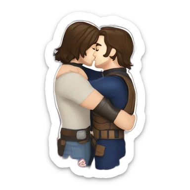 Bucky Barnes kissing Captain America sticker