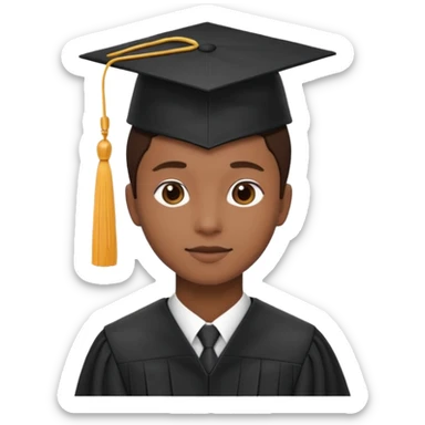 graduation cap on top of a person silhouette sticker