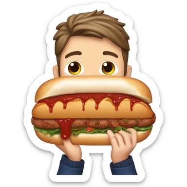 Josh Allen eating a meatball sub sticker