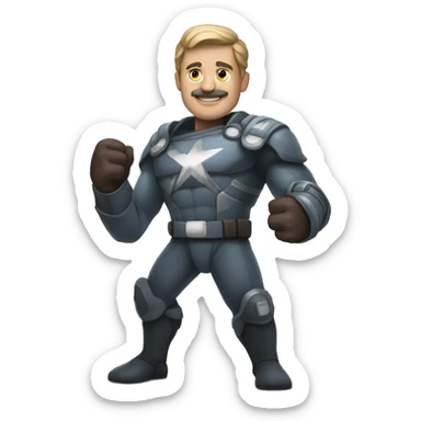 UN SUPR HEROE CON SUS MANOS CRUZDAS PARA AACAR sticker