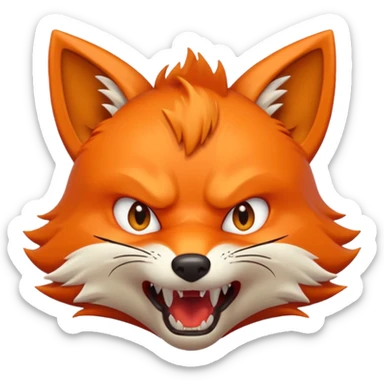 renard entier en colère sticker