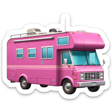 Aerodynamic Streamlined dilapidated hillbilly-Barbie styled motor home rv off-roading rock-climbing 4x4 desert Winnebago party monster truck  sticker