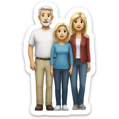 a loving white and blonde mother and father parent couple standing with the father's arm around the mother sticker