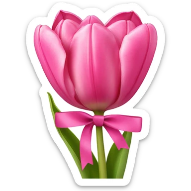 Pink tulips with a bow sticker