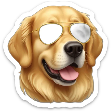 Golden-retriver-with-sunglasses sticker
