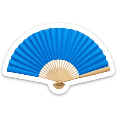 blue paper hand fan sticker