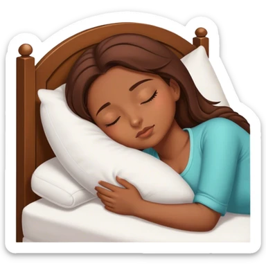 Brown hair girl taking a nap sticker
