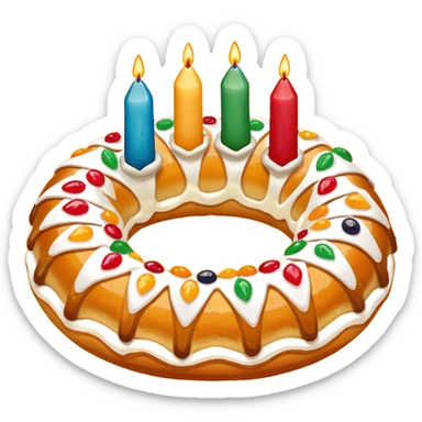 rosca de reyes tradicional sin velas sticker