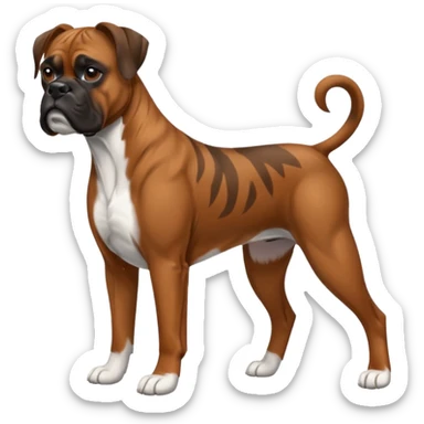 Perro boxer atigrado  sticker