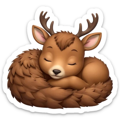 Cute deer sleeping sticker