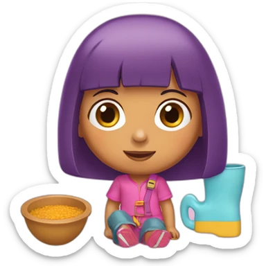 Dora with babouche sticker