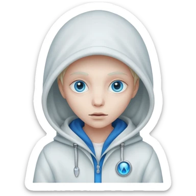 alien, cold White Coat with Hoodie  sticker