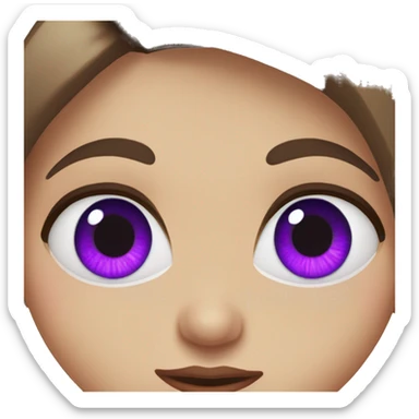 Girl with brown hair and blue eyes with bloodshot eyes and big purple eye bags  sticker