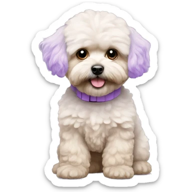 maltipoo with light purple fur sticker